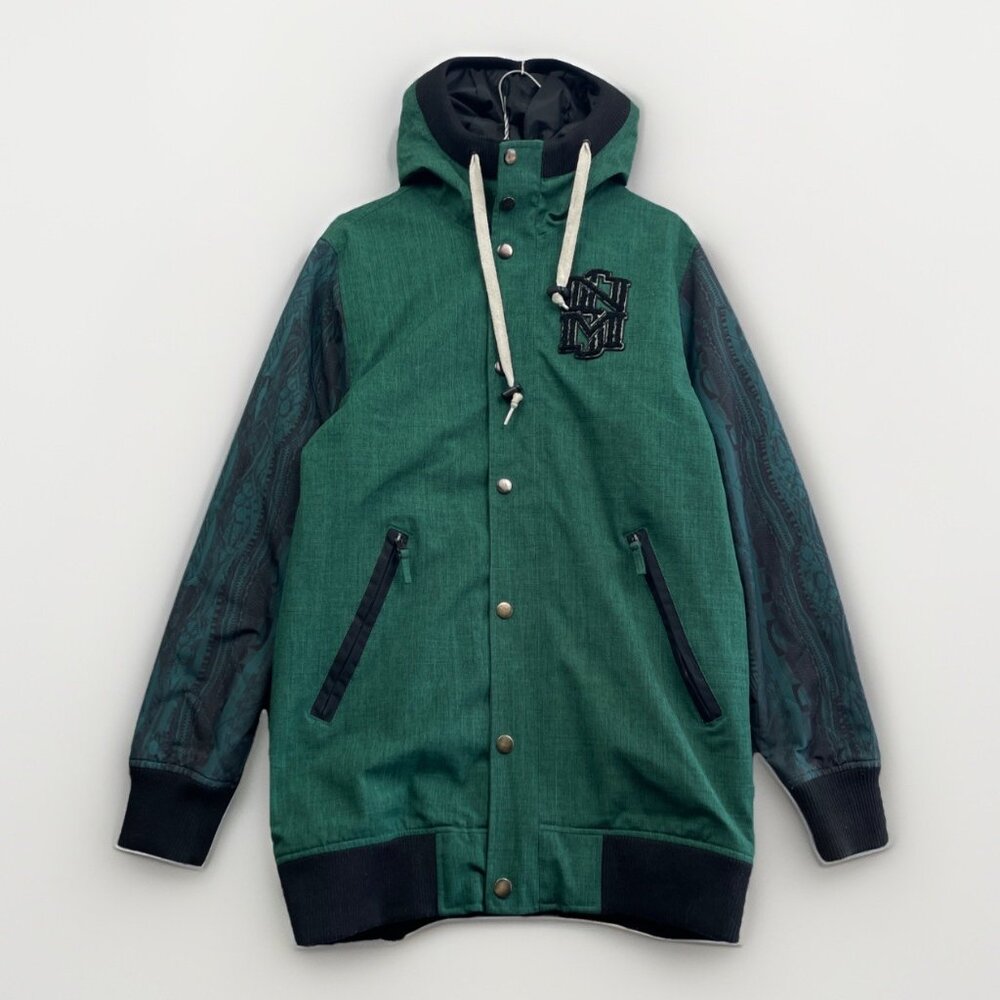 Y2K Nomis Psychedelic Sleeve AOP Jacket Hooded Lined  Snowboard Ski Men S Read*